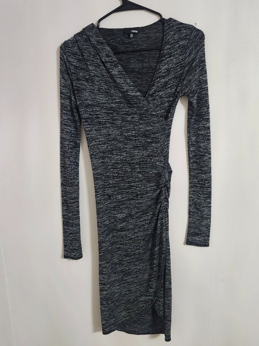 Grey Long Sleeve Wrap Dress | size XXS